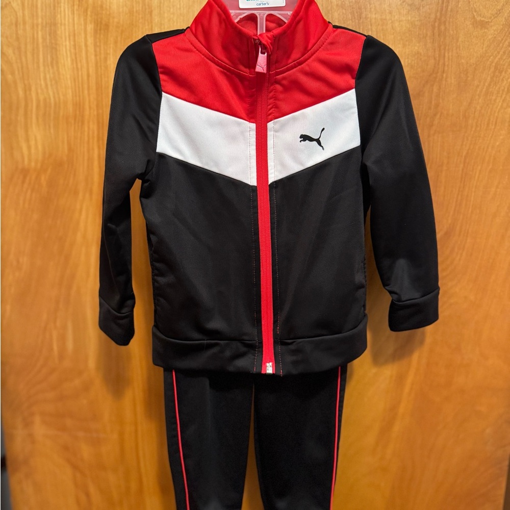 Puma Youth Red and Black Athletic Set